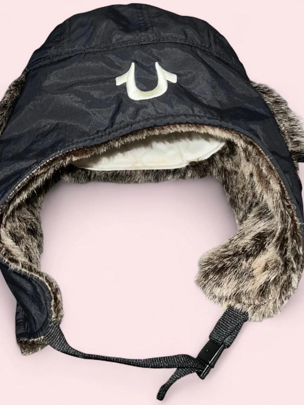 Unisex True Religion Black Faux-Fur Earflap Trapper Hat